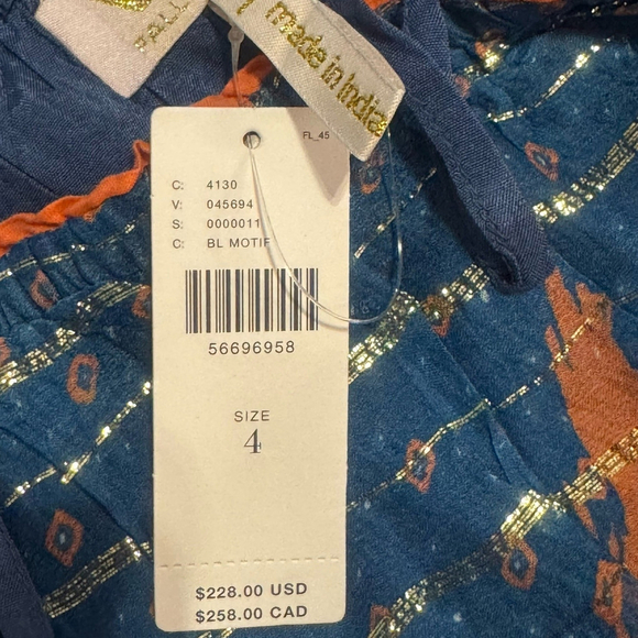 NWT Anthropologie Nora Maxi Dress Verb Size:4 Smocked Strapless BOHO MSRP:$228 - Picture 14 of 15